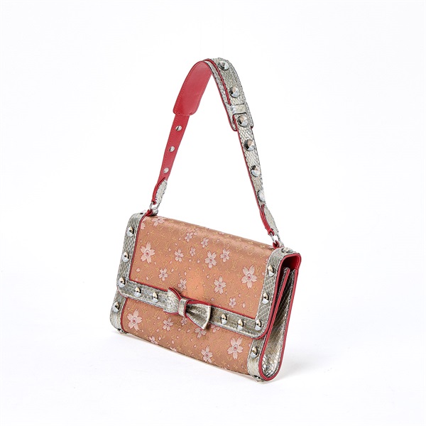 LOUIS VUITTON モノグラム チェリーブロッサム アマレーヌ ショルダーバッグ M92587  ブラウン シルバー シルバー サテンの画像2