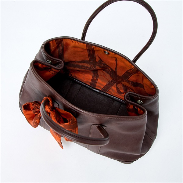 HERMES ガーデンパーティ ツイリーTPM 2005年 □I ハンドバッグ ハバナ シルバー ヴォースイフトの画像3
