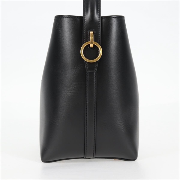 SAINT LAURENT le 37  スモール ハンドバッグ ブラック ゴールド シャイニーレザーの画像2