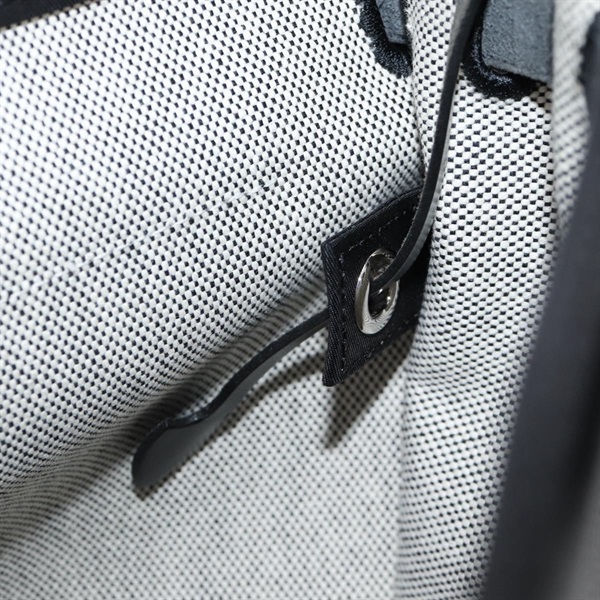 HERMES エールバッグ ジップPM ハンドバッグ ブラック ホワイト シルバー トワルアッシュベルリンの画像9