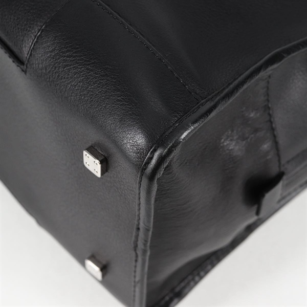 LOEWE アマソナ アナグラム 36 ハンドバッグ ブラック シルバー レザーの画像3
