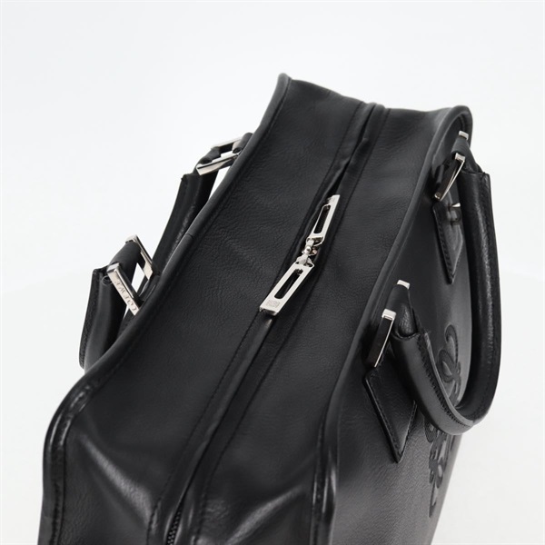 LOEWE アマソナ アナグラム 36 ハンドバッグ ブラック シルバー レザーの画像4