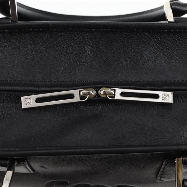 LOEWE アマソナ アナグラム 36 ハンドバッグ ブラック シルバー レザーの画像5