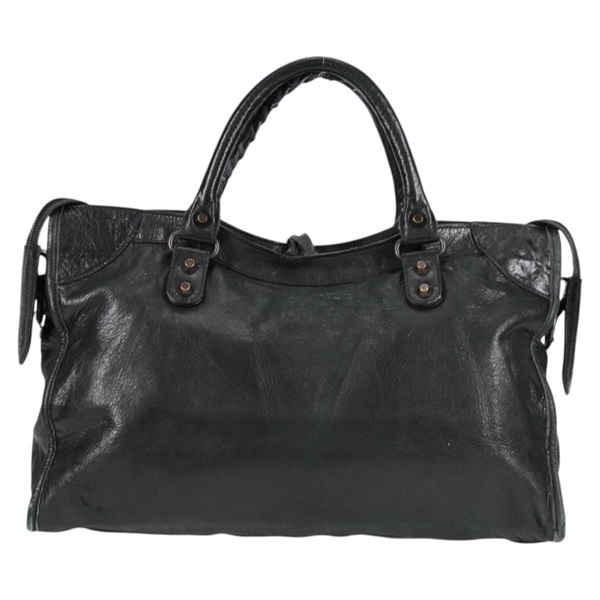BALENCIAGA シティ ハンドバッグ 115748 ブラック マットゴールド レザーの画像1
