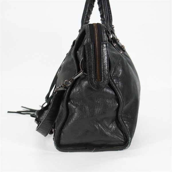 BALENCIAGA シティ ハンドバッグ 115748 ブラック マットゴールド レザーの画像3
