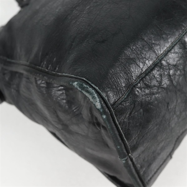 BALENCIAGA シティ ハンドバッグ 115748 ブラック マットゴールド レザーの画像7