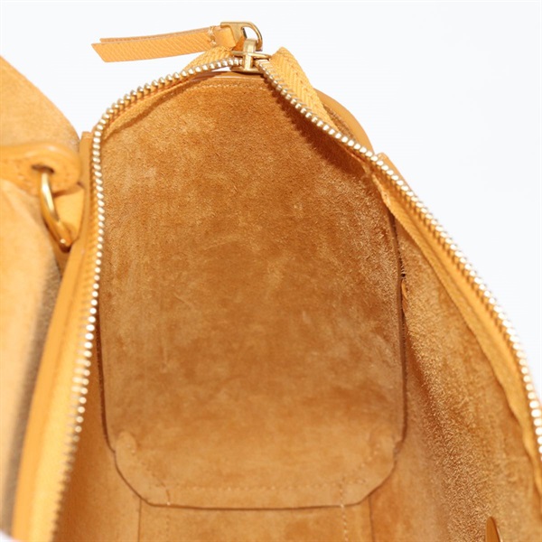 CELINE ベルトバッグ ナノ ハンドバッグ イエロー ゴールド グレインドカーフの画像19
