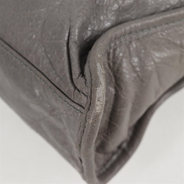 BALENCIAGA シティ ミニ ハンドバッグ グレー ゴールド ラムスキンの画像15