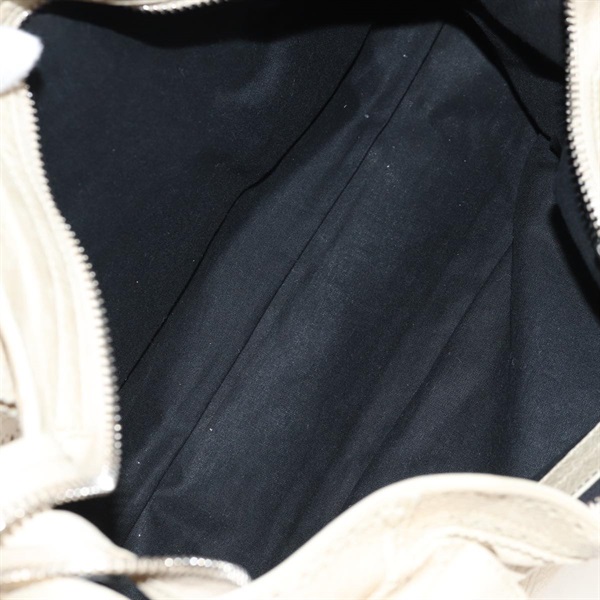 BALENCIAGA ジャイアント シティ カバード ハンドバッグ ベージュ シルバー レザーの画像19