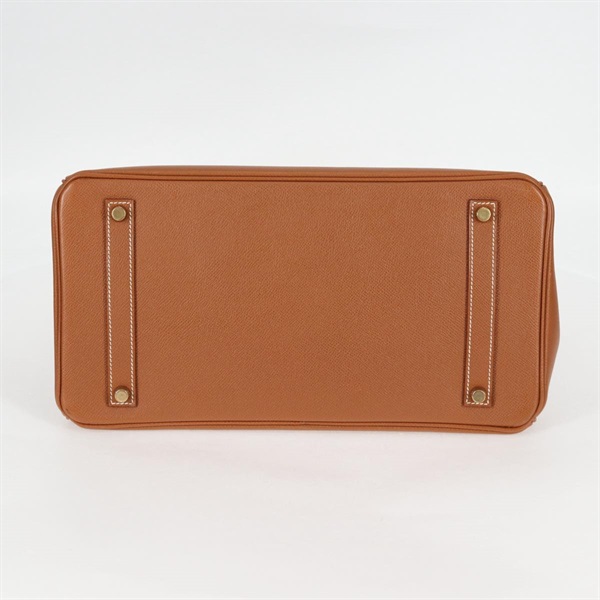 HERMES バーキン 35 1997年 □A ハンドバッグ ゴールド ゴールド クシュベルの画像8