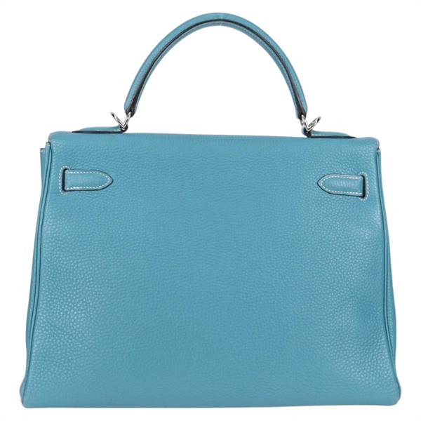 HERMES ケリー 32 2005年 □I ハンドバッグ ブルージーン シルバー トリヨンクレマンスの画像2