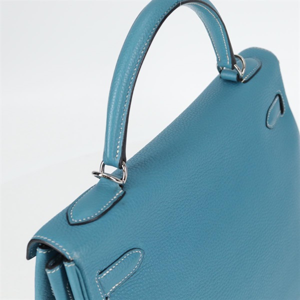 HERMES ケリー 32 2005年 □I ハンドバッグ ブルージーン シルバー トリヨンクレマンスの画像5