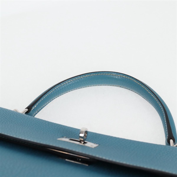 HERMES ケリー 32 2005年 □I ハンドバッグ ブルージーン シルバー トリヨンクレマンスの画像7