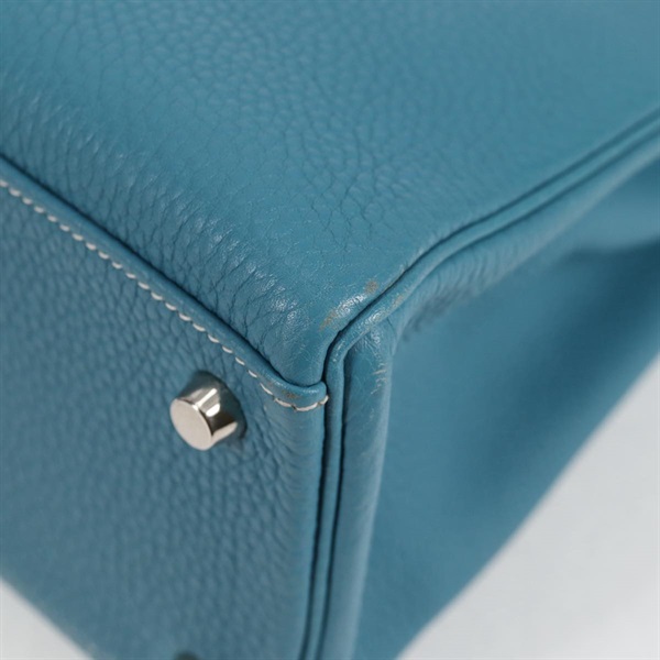 HERMES ケリー 32 2005年 □I ハンドバッグ ブルージーン シルバー トリヨンクレマンスの画像11