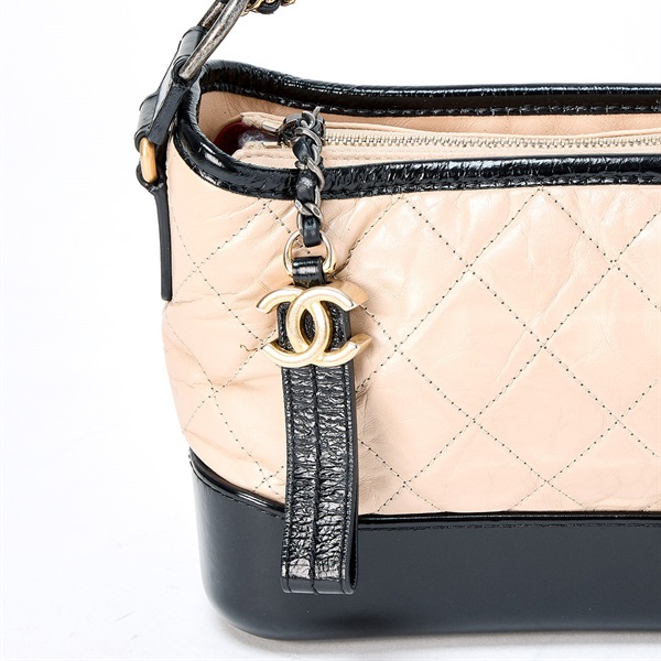 CHANEL ガブリエル スモール 2017年 ショルダーバッグ ベージュ ブラック ゴールド ヴィンテージカーフの画像4