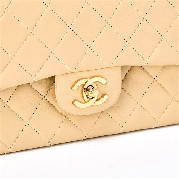CHANEL マトラッセ ダブルフラップダブルチェーン 23 1985年 ショルダーバッグ ベージュ ゴールド ラムスキンの画像4