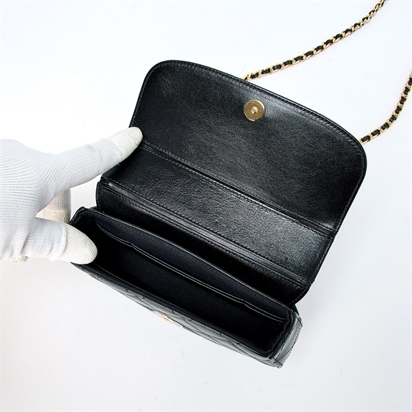 CHANEL マトラッセ 2021年 ショルダーバッグ ブラック ゴールド シャイニーラムスキンの画像7