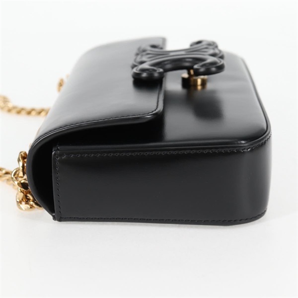 CELINE トリオンフ ショルダーバッグ ブラック ゴールド レザーの画像2