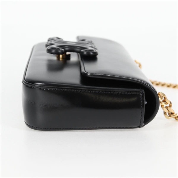 CELINE トリオンフ ショルダーバッグ ブラック ゴールド レザーの画像3