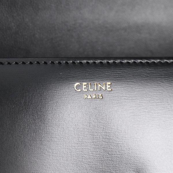 CELINE トリオンフ ショルダーバッグ ブラック ゴールド レザーの画像7