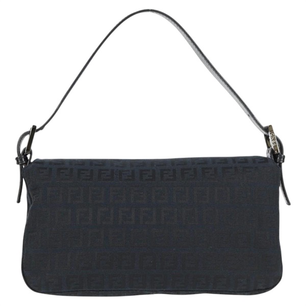 FENDI マンマバゲット ズッキーノ ショルダーバッグ ブラック シルバー キャンバスの画像1