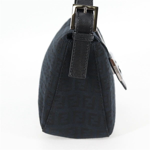FENDI マンマバゲット ズッキーノ ショルダーバッグ ブラック シルバー キャンバスの画像3