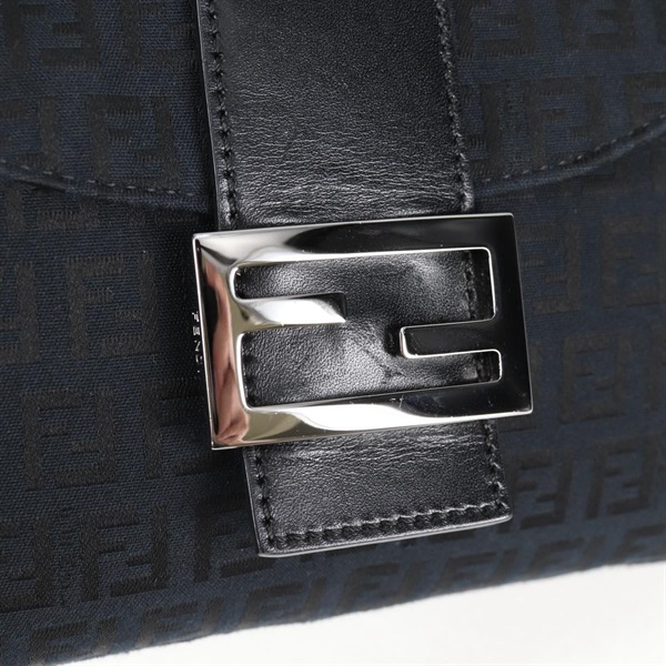 FENDI マンマバゲット ズッキーノ ショルダーバッグ ブラック シルバー キャンバスの画像7