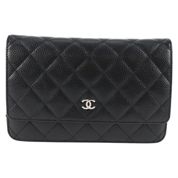 CHANEL マトラッセ マトラッセ チェーンウォレット 2015年 ショルダーバッグ ブラック シルバー キャビアスキンの画像1