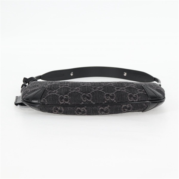 GUCCI ホースビット ショルダーバッグ ブラックデニム シルバー デニムの画像11