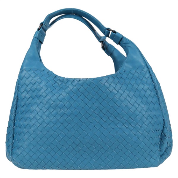 BOTTEGA VENETA クラシック イントレチャート カンパーナ トートバッグ ブルー ブラック レザーの画像1