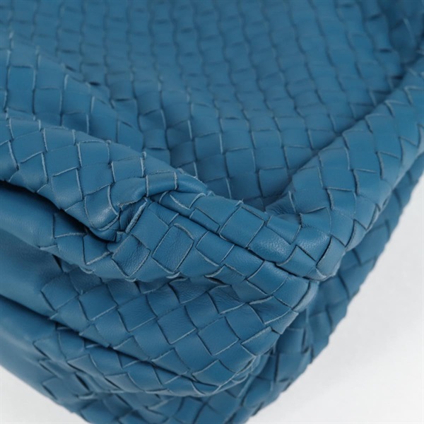BOTTEGA VENETA クラシック イントレチャート カンパーナ トートバッグ ブルー ブラック レザーの画像4