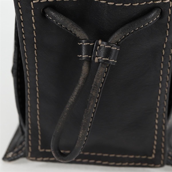 LOEWE アナグラム トートバッグ ブラック シルバー レザーの画像5