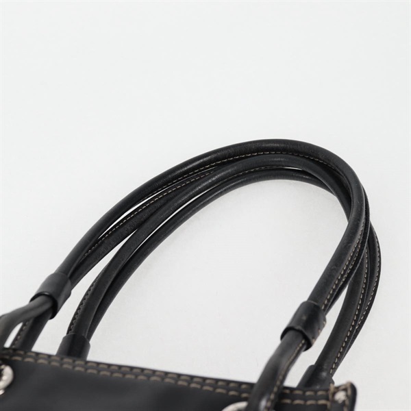 LOEWE アナグラム トートバッグ ブラック シルバー レザーの画像8