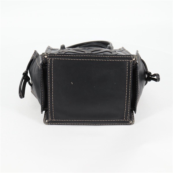 LOEWE アナグラム トートバッグ ブラック シルバー レザーの画像9
