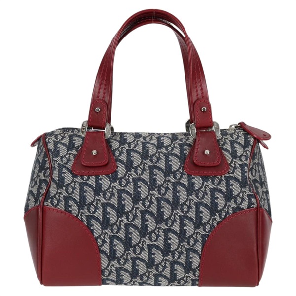 Christian Dior トロッター ボストンバッグ ネイビー レッド キャンバスの画像1
