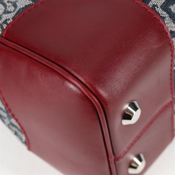 Christian Dior トロッター ボストンバッグ ネイビー レッド キャンバスの画像5