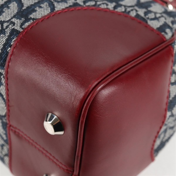 Christian Dior トロッター ボストンバッグ ネイビー レッド キャンバスの画像6