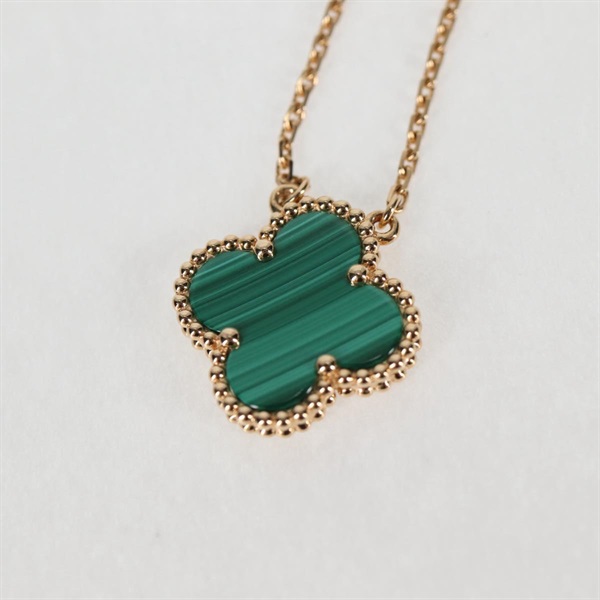Van Cleef & Arpels ヴィンテージ アルハンブラ ネックレス イエローゴールド グリーン 750YG マラカイトの画像1
