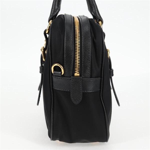 PRADA ロゴ 2WAYハンドバッグ ハンドバッグ ブラック ゴールド テスートの画像3