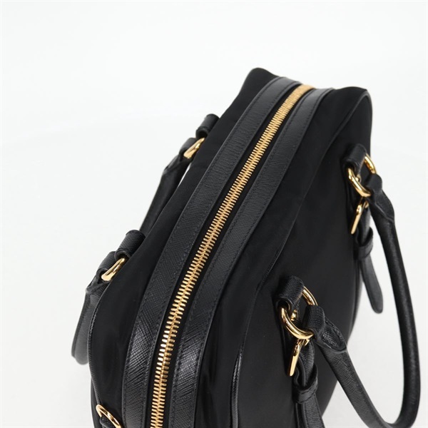 PRADA ロゴ 2WAYハンドバッグ ハンドバッグ ブラック ゴールド テスートの画像5
