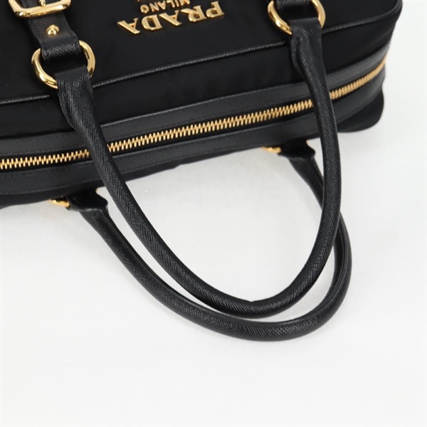 PRADA ロゴ 2WAYハンドバッグ ハンドバッグ ブラック ゴールド テスートの画像6