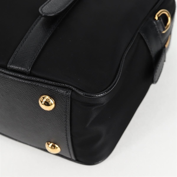 PRADA ロゴ 2WAYハンドバッグ ハンドバッグ ブラック ゴールド テスートの画像10