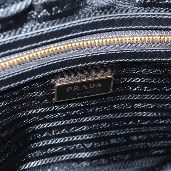 PRADA ロゴ 2WAYハンドバッグ ハンドバッグ ブラック ゴールド テスートの画像15