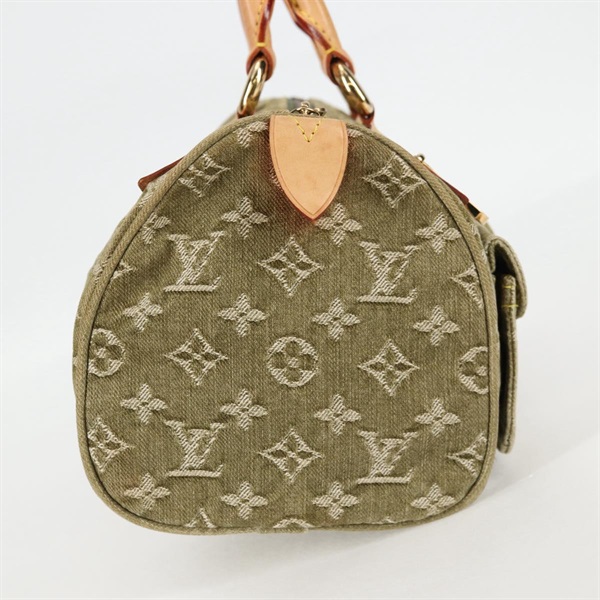 LOUIS VUITTON ネオスピーディ モノグラムデニム ハンドバッグ M95215 リケン ゴールド デニムの画像4