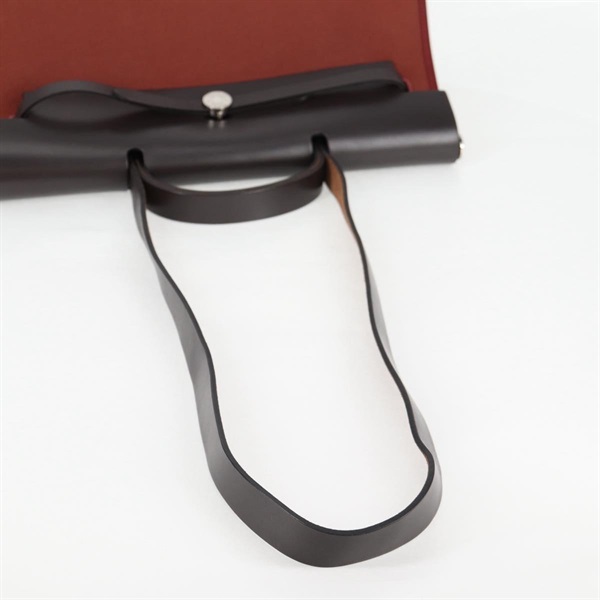 HERMES エールバッグ ジップルトゥルネ MM 2015年 T ハンドバッグ レッド ブラウン シルバー トワルオフィシエの画像5