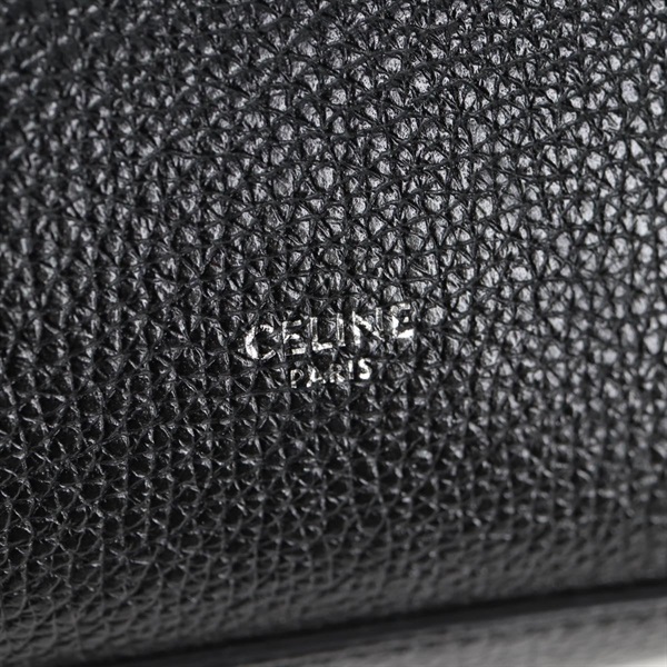 CELINE ビッグバッグ ハンドバッグ ブラック シルバー レザーの画像6