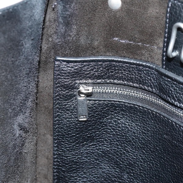 CELINE ビッグバッグ ハンドバッグ ブラック シルバー レザーの画像9
