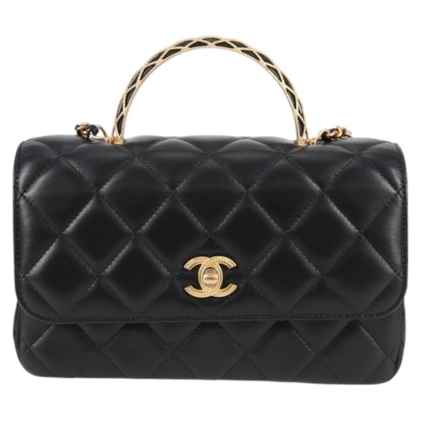 CHANEL マトラッセ 2WAYハンドバッグ トップハンドルバッグ 2021年 ショルダーバッグ ブラック ゴールド ラムスキンの画像1