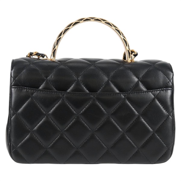 CHANEL マトラッセ 2WAYハンドバッグ トップハンドルバッグ 2021年 ショルダーバッグ ブラック ゴールド ラムスキンの画像2