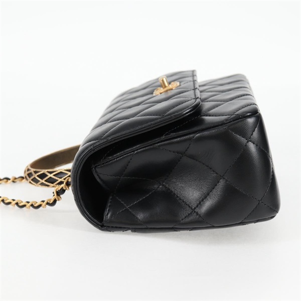 CHANEL マトラッセ 2WAYハンドバッグ トップハンドルバッグ 2021年 ショルダーバッグ ブラック ゴールド ラムスキンの画像3